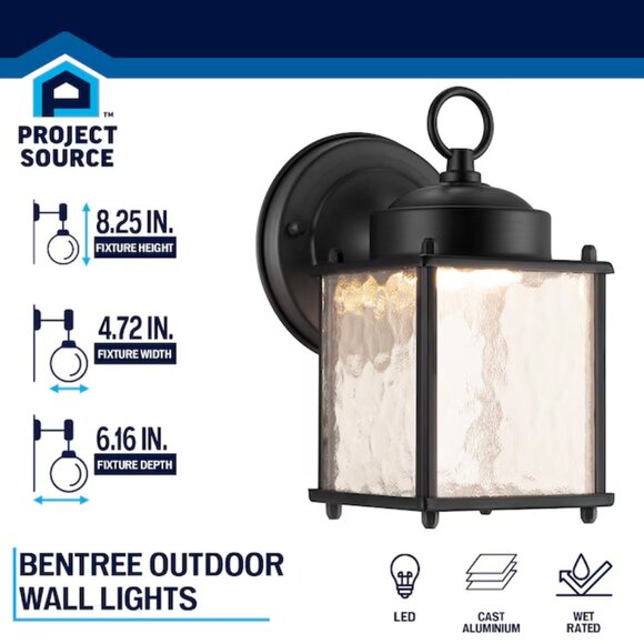 NEW Portfolio Bentree 8.25" Matte Hardwired Integrated LED Outdoor Wall Light - Picture 3 of 7